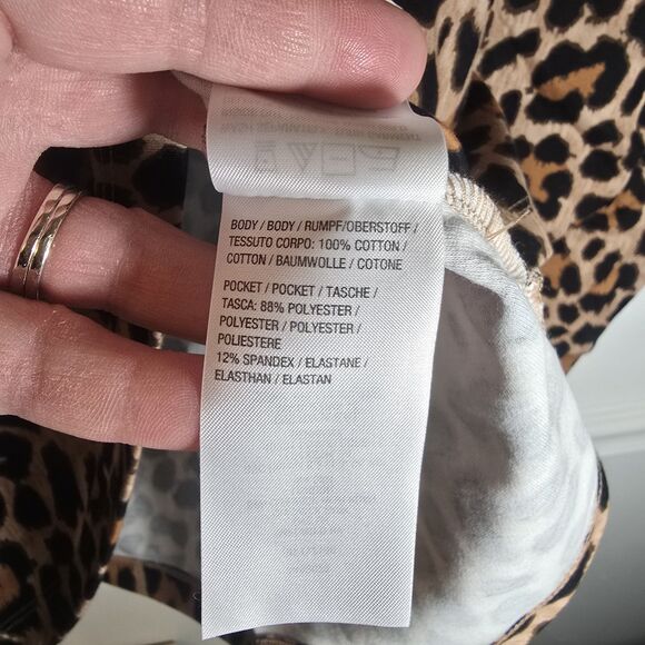 Quacker Factory Leopard Print Raglan Sleeve Top w/ Faux Color Brown Sz 1X - Picture 5 of 5